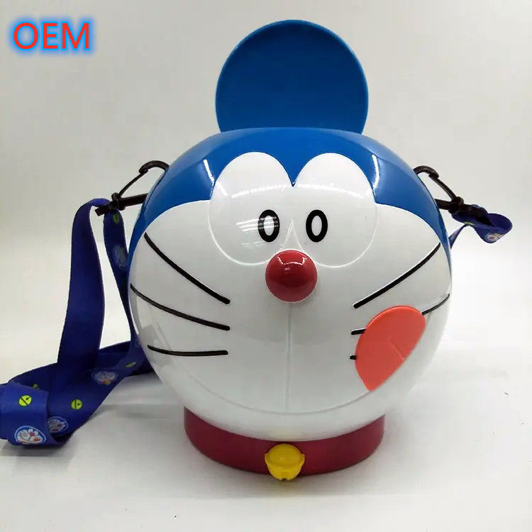 3d Karikatür Tekrar Kullanılabilir Patlamış Mısır Kovası Özelleştirme OEM Tasarımı Plastik Konteyner Patlamış Mısır Kovası