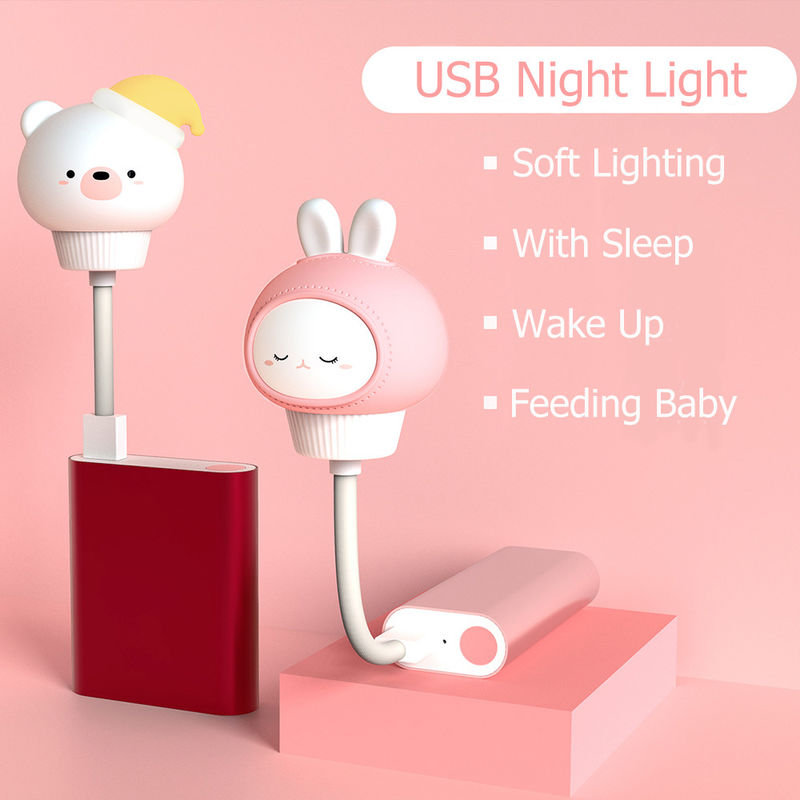 Fabrika özelleştirilmiş Oyuncak Lamba PVC Vinil LED Yıldırım Oyuncaklar Tatlı Karikatür USB Gece Işıkları