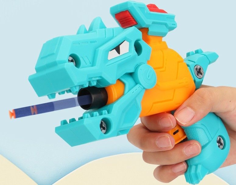 OEM Çocuk oyuncak tabancası DIY Bebek parçalama dinozor yumuşak kurşun silahları oyuncak EVA sünger bulmaca toplanmış silah modeli