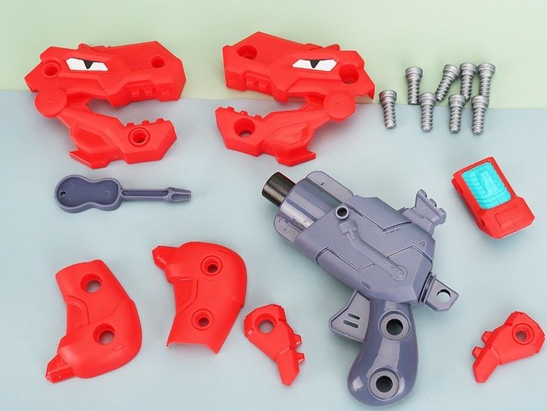 OEM Çocuk oyuncak tabancası DIY Bebek parçalama dinozor yumuşak kurşun silahları oyuncak EVA sünger bulmaca toplanmış silah modeli