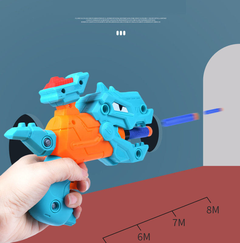 OEM Çocuk oyuncak tabancası DIY Bebek parçalama dinozor yumuşak kurşun silahları oyuncak EVA sünger bulmaca toplanmış silah modeli