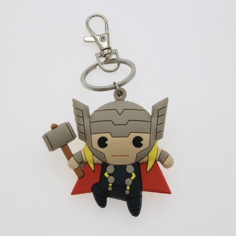 Özel oyuncaklar 3D Karikatür Anime Captain America Kauçuk Anahtar Zinciri Özel Pvc Anahtar Zinciri