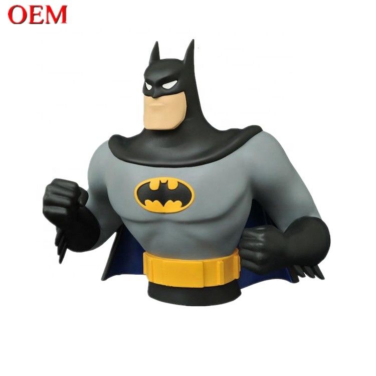 Özel Oyuncak Üreticisi özel 3 boyutlu Batman Oyuncak Para Kutusu figürleri OEM plastik heykel