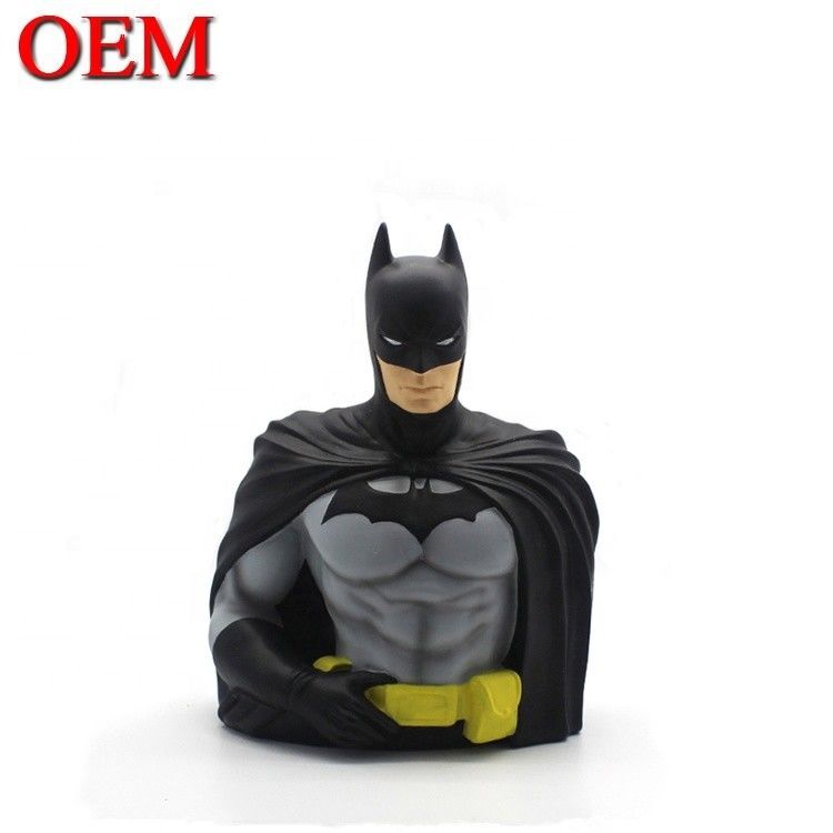 Özel Oyuncak Üreticisi özel 3 boyutlu Batman Oyuncak Para Kutusu figürleri OEM plastik heykel