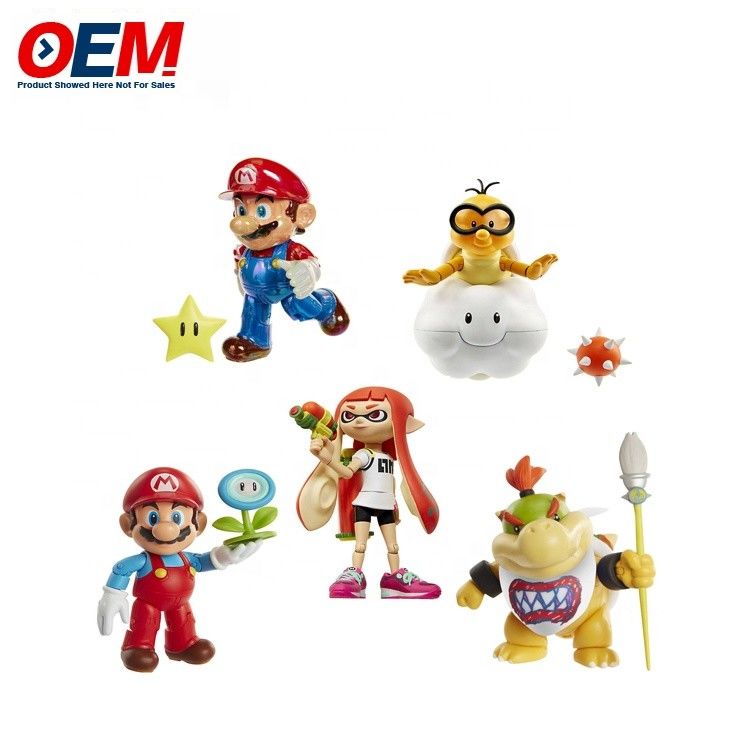 Fabrika özel plastik pvc vinil kaçış oyuncakları Özel Kawaii Figure Mario Kolektif Oyuncak Set
