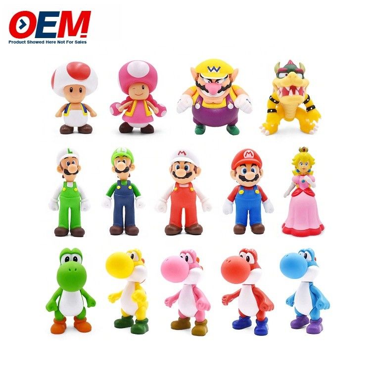 Fabrika özel plastik pvc vinil kaçış oyuncakları Özel Kawaii Figure Mario Kolektif Oyuncak Set