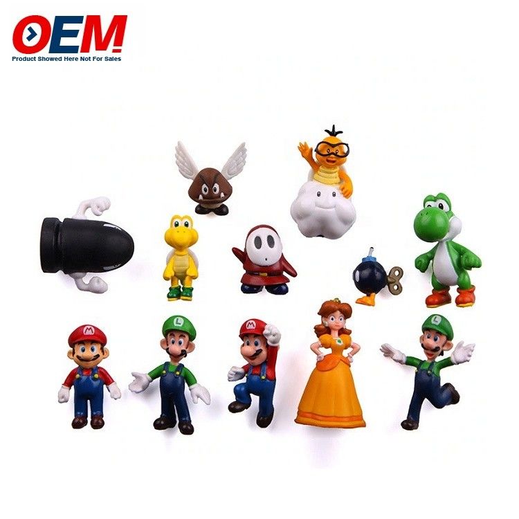 Fabrika özel plastik pvc vinil kaçış oyuncakları Özel Kawaii Figure Mario Kolektif Oyuncak Set