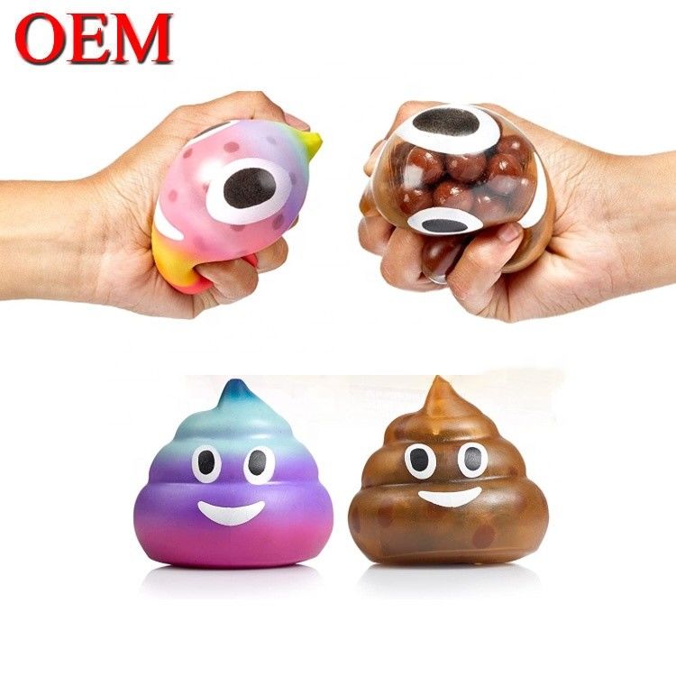 OEM Fabrikası Tatlı Kaka Şekli Sıkıştırma Stres Topu OEM TPR Stres Temizleme Topu Oyuncağı Sıkıcı Karikatür Oyuncağı Yapın