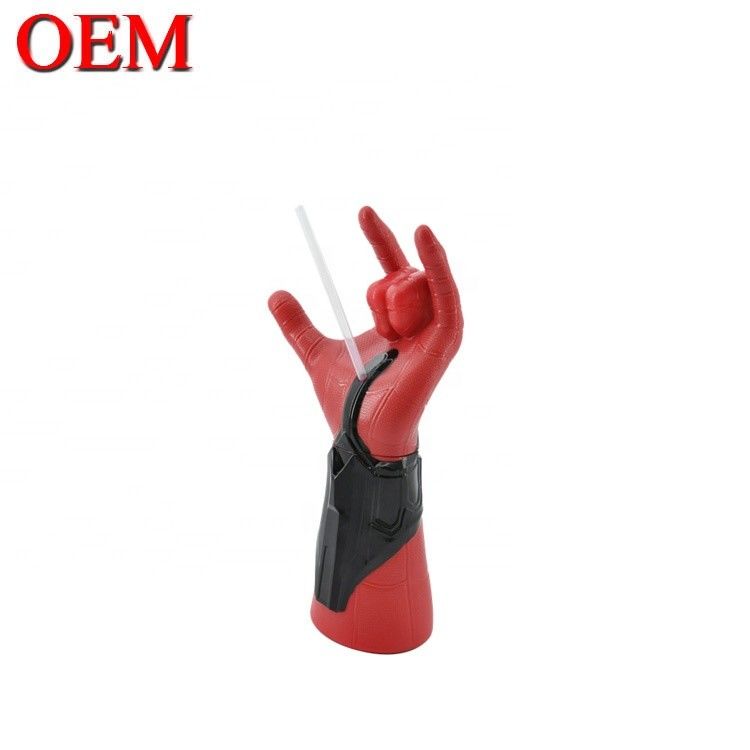 Özel Örümcek Adam 3 boyutlu model şişe OEM Karakter şekli saman fincanı ABS 50oz fincan fabrikasından yapıldı