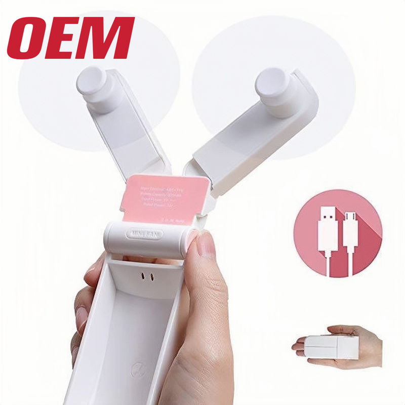 Taşınabilir Mini Soğutma Ventilatörü OEM Yaz Taşınabilir Ventilatör El Yapımı Tatlı Lityum Pil Katlanabilir Plastik Yaz Karikatürü