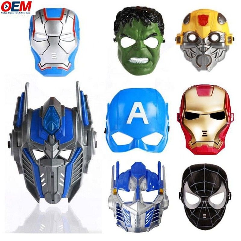 Özel Cadılar Bayramı Maskeleri PVC Süper Kahraman Örümcek Demir Kahraman Hulk Captain America Maskeleri Cosplay Kostümleri Yüz Maske