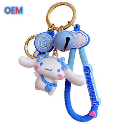 Özel 3D PVC Plastik Hayvan Anime Anahtar Zinciri OEM Tasarım Tatlı Plastik Anahtar Zinciri