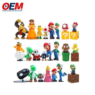 Fabrika özel plastik pvc vinil kaçış oyuncakları Özel Kawaii Figure Mario Kolektif Oyuncak Set
