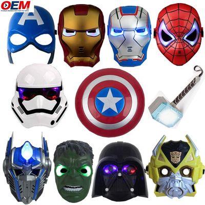 Özel Cadılar Bayramı Maskeleri PVC Süper Kahraman Örümcek Demir Kahraman Hulk Captain America Maskeleri Cosplay Kostümleri Yüz Maske